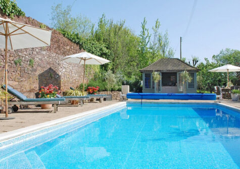 The shared swimming pool at The Pound House, Blagdon