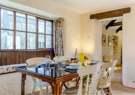 The dining area at The Rest Barn, Trewillis Farm, Coverack