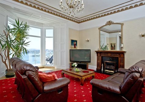 The living area at The Riviera Mansion, Torquay