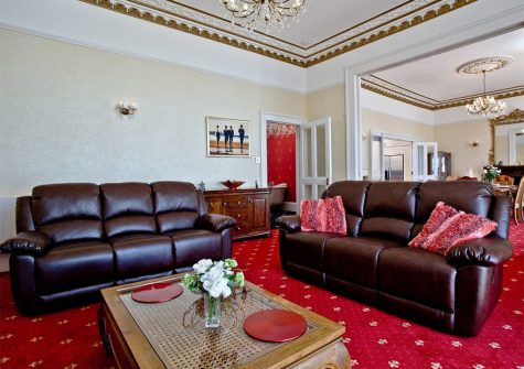 The living area at The Riviera Mansion, Torquay