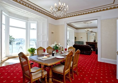 The dining area at The Riviera Mansion, Torquay