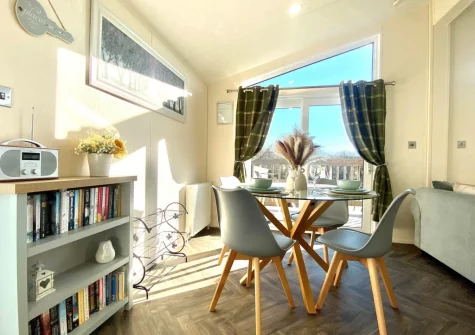 The dining area at The Rose Lodge, Fenny Bridges