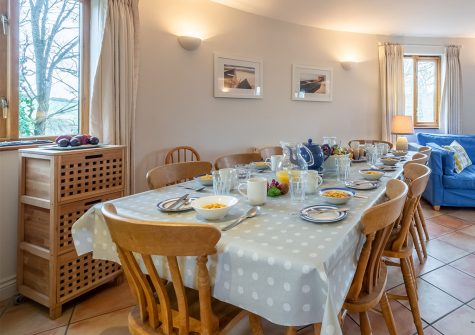 The dining area at The Roundhouse, Roserrow, Polzeath