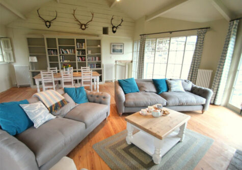 The living area at The Roundhouse, West Anstey