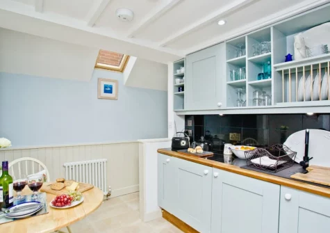 The kitchen & dining area at The Sail Loft, Beer