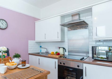 The open-plan kitchen at The Seahorse, 1 Harbour Lights, Brixham