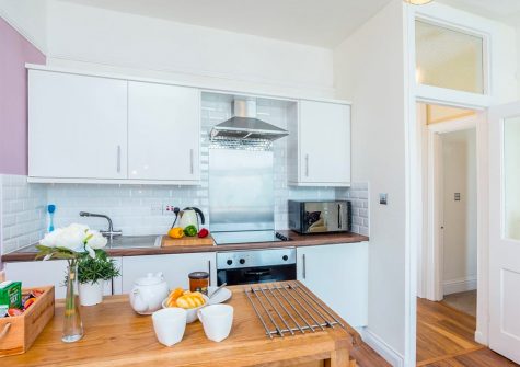 The open-plan kitchen at The Seahorse, 1 Harbour Lights, Brixham