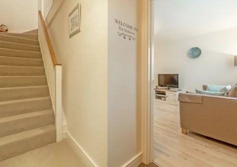 The stairs up to the first floor at The Seahouse, Portreath
