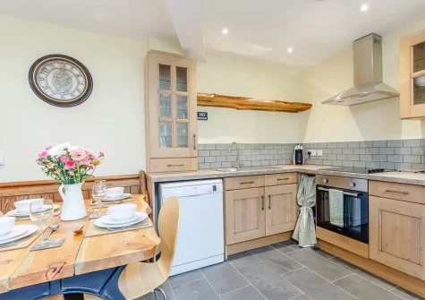 The kitchen & dining area at The Secret Burrow, Abbotsham