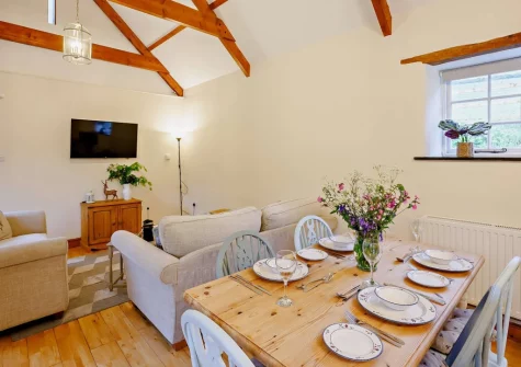 The living & dining area at The Shippen at Upper Yeoland, Swimbridge