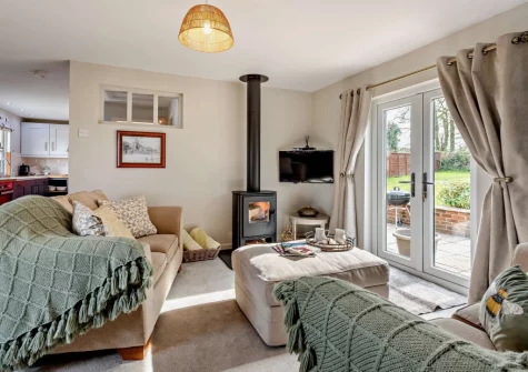 The living area at The Shippon, Hembury Gate Farm, Sheepwash