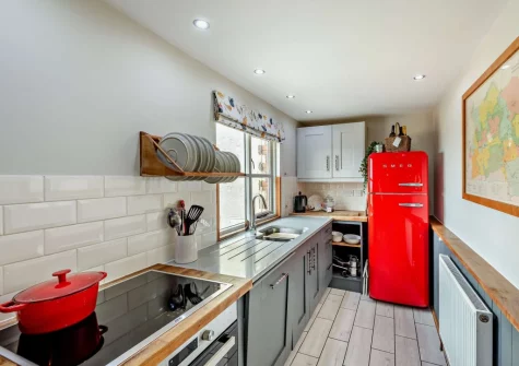 The kitchen at The Shippon, Hembury Gate Farm, Sheepwash