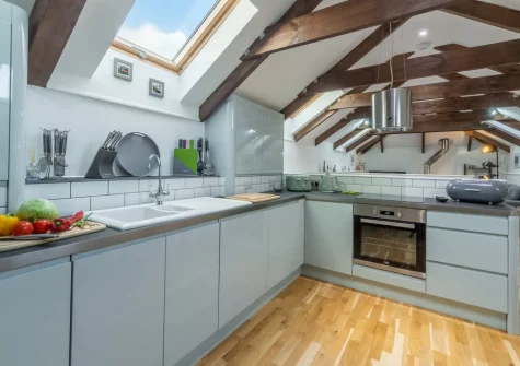 The kitchen at The Shires at Presingoll Barns, St Agnes