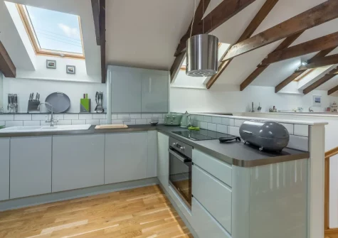 The kitchen at The Shires at Presingoll Barns, St Agnes