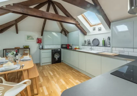 The kitchen & dining area at The Shires at Presingoll Barns, St Agnes