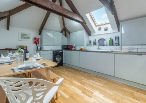 The kitchen & dining area at The Shires at Presingoll Barns, St Agnes