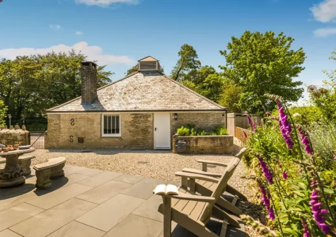 The patio, alfresco dining & outdoor sitting area at The Smithy, Feock