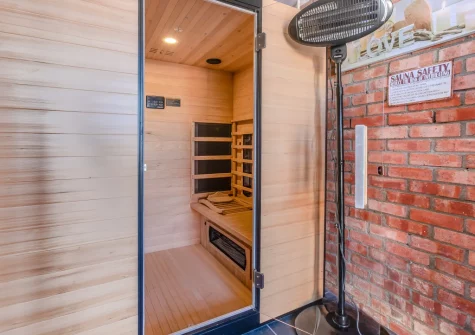 The on-site spa with infrared sauna at The Smithy, Feock