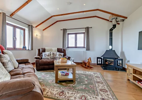 The living area at The Stables at Brea Farm, Trevegean