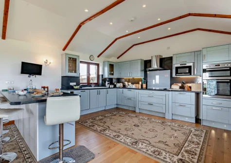 The kitchen at The Stables at Brea Farm, Trevegean