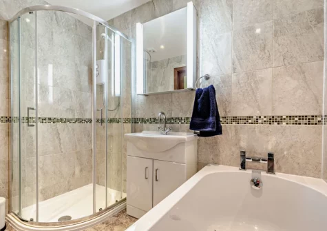 Bedroom #2 en-suite bathroom at The Stables at Brea Farm, Trevegean