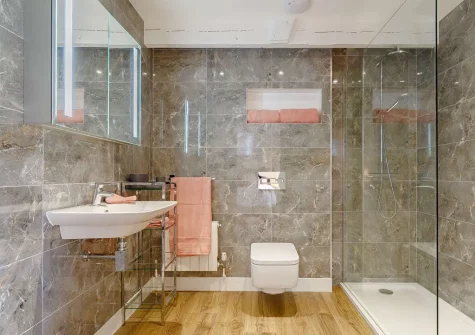 Bedroom #2 en-suite shower room at The Stables at Glen View, Burncoose