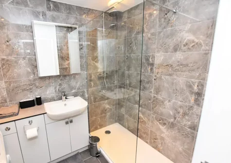 The shower room at The Stables at Glen View, Burncoose