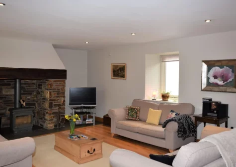 The living room at The Stables, Lynton