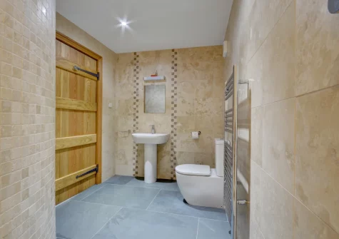 The shower room at The Stables, Lynton