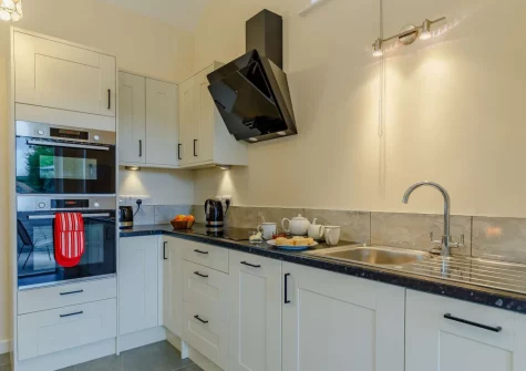 The kitchen at The Stone Barn at Hock Ridge Farm, Fairy Cross