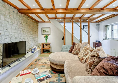 The living area at The Stone Barn, Dulford