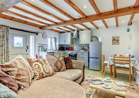 The living, kitchen & dining area at The Stone Barn, Dulford