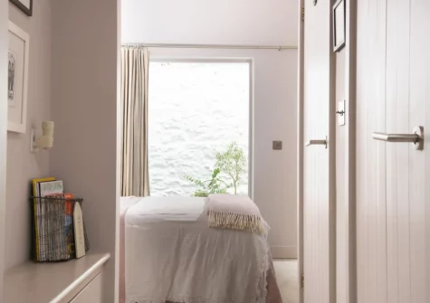 The bedroom at The Store Room, Mousehole