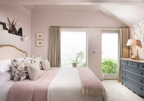 The bedroom at The Store Room, Mousehole