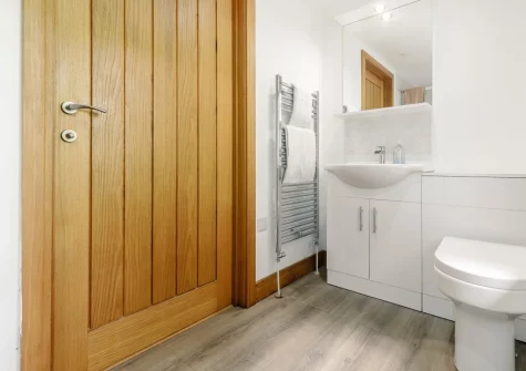 Bedroom #1 en-suite shower room at The Swallows Barn, Bray Shop