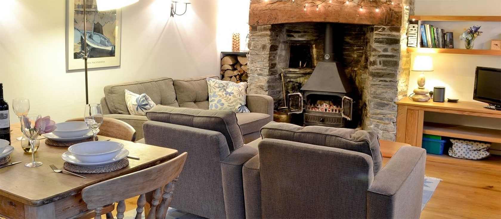 The Thatch Cottage, South Petherwin is a delightful Cornish experience. The Grade II listed rural cottage has beams, cosy wood burner, two bedrooms & two shower rooms for four guests. Parking and colourful cottage garden.