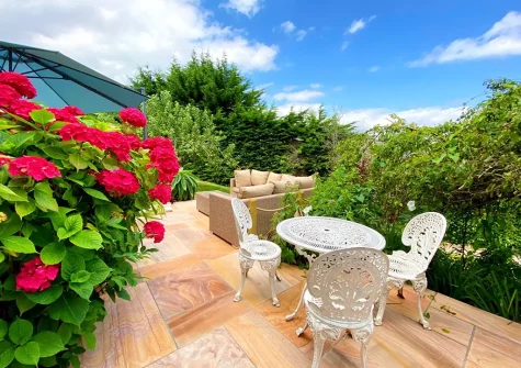 The patio & outdoor sitting area at The Town House at Muntham, Torquay