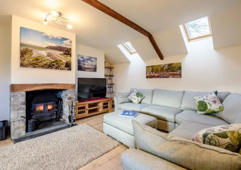 The living area at The Trappings, Langtree