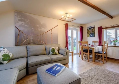 The living area at The Trappings, Langtree