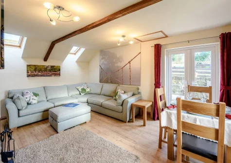 The living area at The Trappings, Langtree