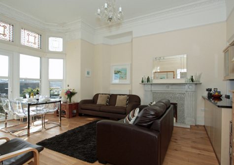 The living area @ The View, Pentowan House, Newquay