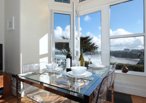 The dining area @ The View, Pentowan House, Newquay
