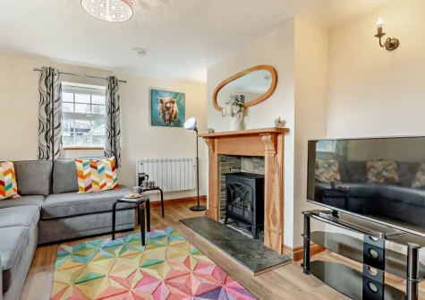 The living area at The Wash House, Cannalidgey Farm, St Issey