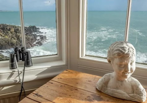 Enjoy fantastic sea views from the living room at The Watch House, Coverack