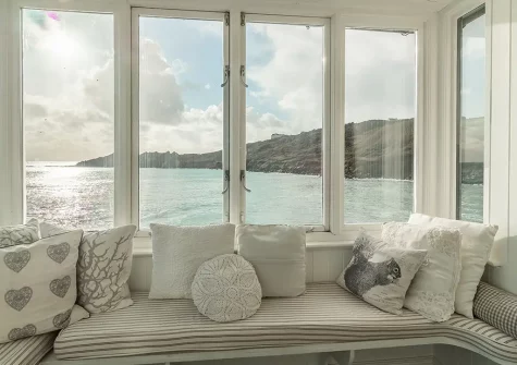 Enjoy fantastic sea views from bedroom #1 at The Watch House, Coverack