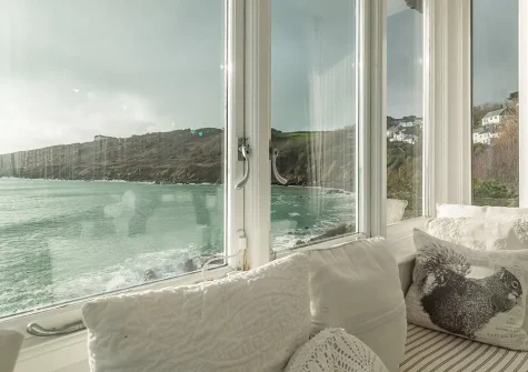 Enjoy fantastic sea views from bedroom #1 at The Watch House, Coverack