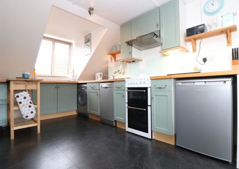 The open-plan kitchen at The Watch, Porthcurno