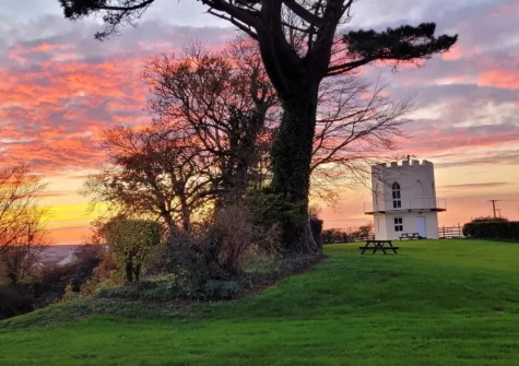 On sunny evenings you can relax outdoors and watch the sunset over the river