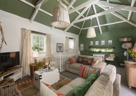 The living room at The Watermill, Withiel