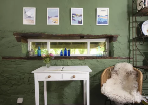 The living room at The Watermill, Withiel